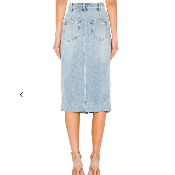 Free People Wilshire Light Blue Denim Midi Skirt - Picture 4 of 8